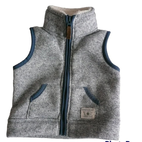 Guess + Carter's Baby Boy Clothes Jeans + Fleece Vest 6/9M - Picture 6 of 8